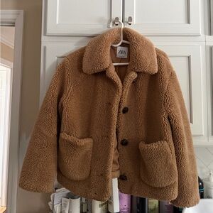 Zara Brown Sherpa Coat